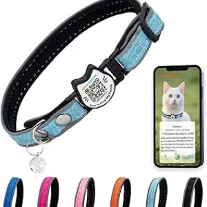 Reflective Breakaway Cat Collar with Bells & QR Code Tag - Kitten Safe