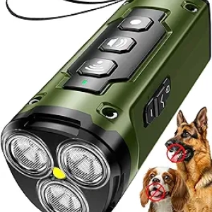 1-Touch Dog Bark Deterrent Device - 50ft Ultrasonic Anti-Barking Tool with Flashlight