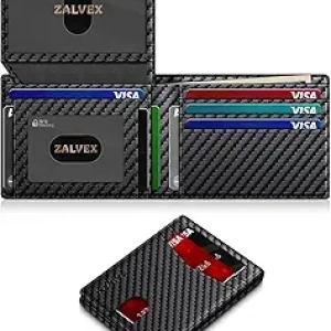 Slim RFID Blocking Wallet for Men - 14 Card Leather Bifold with ID Windows