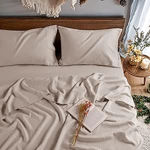 100% Pure Linen King Sheet Set 4 Piece - Deep Pocket 16" | Soft & Breathable
