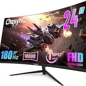 24" 180Hz Curved Gaming Monitor - 1080P FHD, 1ms Response, FreeSync