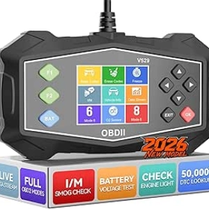 2026 OBD2 Scanner Diagnostic Tool - Check Engine Code Reader with Battery Tester & Live Data