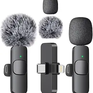 MAYBESTA Wireless Lavalier Microphone for iPhone & Android - Bluetooth Lapel Mic for YouTube, TikTok & Podcasting