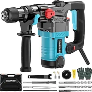 12.5 Amp SDS-Plus Rotary Hammer Drill - 1-1/4" Concrete Drill with 3 Functions