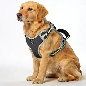 No Pull Dog Harness for Large Dogs - Reflective Escape Proof Vest with Anti-Pull Design
