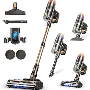 Cordless Vacuum Cleaner 600W 50KPA - 70 Min Runtime, Smart Touch Screen, Pet Hair