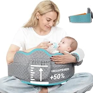 Ergonomic Nursing Pillow with Safety Barriers - Memory Foam Breastfeeding Pillow