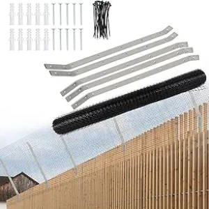 33FT Cat Fence Retrofit System - Anti-Climb Curved Extenders for Any Fence