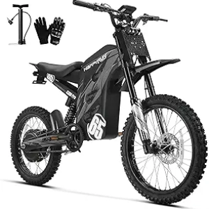HAPPYRUN G300 Pro 6500W Electric Dirt Bike - 50 MPH, 60-Mile Range, Full Suspension