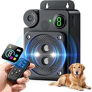 Ultrasonic Dog Bark Deterrent with Remote Control - 50ft Range Indoor/Outdoor