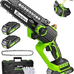 Mini Chainsaw Cordless 6 Inch - Battery Powered Electric Chainsaw with Auto Oiler