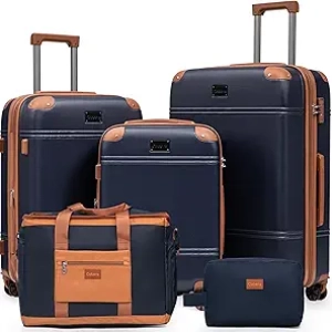 5-Piece Expandable Luggage Set with Spinner Wheels & TSA Lock | Hard Case Suitcases