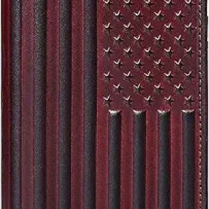 Slim RFID Blocking Leather Wallet for Men | American Flag Bifold | Front Pocket Minimalist