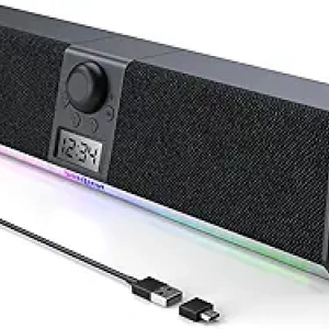 SOULION R80 Bluetooth Computer Speakers with Digital Clock & LED Lights