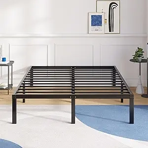 Queen Metal Platform Bed Frame 14 Inch - Noise Free & Heavy Duty Steel Support