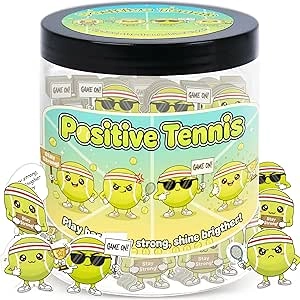 Positive Tennis Jar with 60 Affirmation Cards - Motivational Tennis Gifts