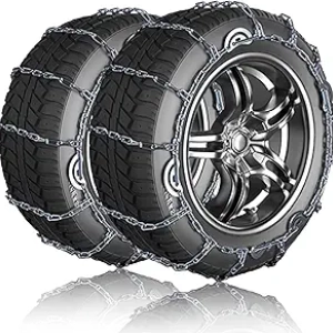 Heavy Duty Car Snow Chains 2-Pack - Universal Fit for Cars, SUVs & Trucks (TT-1142)