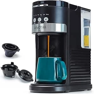 Single Serve Coffee Maker for Pods & Ground Coffee - Fast Brewing, 6-14oz, Travel Mug Friendly