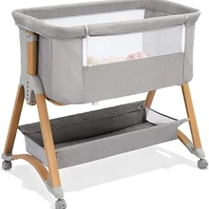 Ktaxon 5-in-1 Bedside Bassinet with Rocking Cradle - Adjustable Height Baby Crib