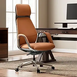 Premium Genuine Leather Executive Office Chair with 135° Ergonomic Back Support