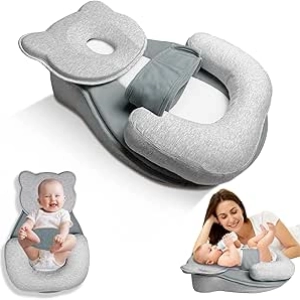Reflux Baby Pillow with Machine Washable Cover & Safety Strap