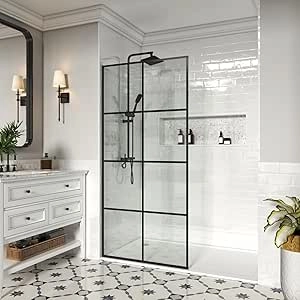 36x76 Frameless Shower Screen - Fixed Glass Panel for Walk-In Showers