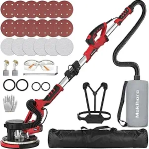 1000W Electric Drywall Sander with Vacuum Dust Collector & LED Light