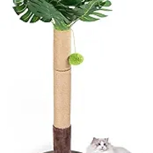 35 Inch Tall Cat Scratching Post Tree Tower with Interactive Toys & Sisal Rope
