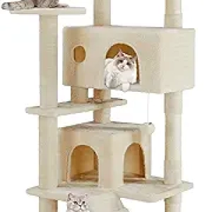 54 Inch Multi-Level Cat Tree Tower with Condos, Scratching Posts & Play Balls