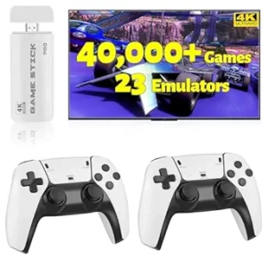 HRYYDS 2025 Retro Gaming Console Pro 4K HDMI - 40,000+ Classic Games, 2 Wireless Controllers