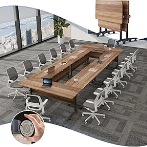70.8in Folding Conference Table with Wheels - Modern Modular Meeting Room Table