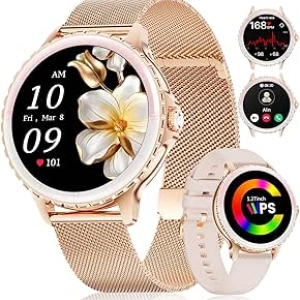 LIGE Women's Smart Watch 1.27" TFT - Fitness Tracker, IP68 Waterproof, Bluetooth Calls, 100+ Sports Modes