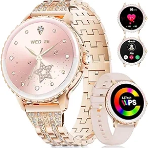 LIGE Diamond Smart Watch for Women - 1.27" TFT, IP68 Waterproof, Bluetooth Calls & 111 Sports Modes