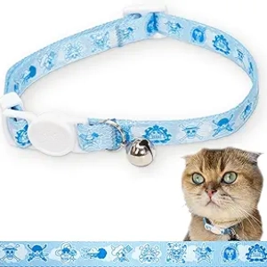 One Piece Cat Collar with Bell | Breakaway Kitten Collar 8-12" | Officially Licensed