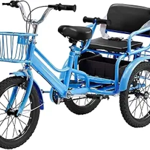 16 Inch Kids Bike with Dual Seats & Storage - Boys Girls Bicycle Ages 4-9