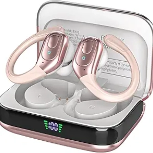 Wireless Earbuds Bluetooth 5.3 - IPX7 Waterproof, Noise Canceling, 75hr Battery, Rose Gold