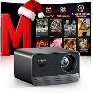 Lisowod L03Pro WiFi Bluetooth Projector 1800 ANSI 4K Support Netflix Smart Home Theater