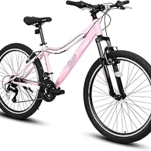 24/26 Inch Women's Mountain Bike - 21-Speed Carbon Steel Frame with Front Suspension