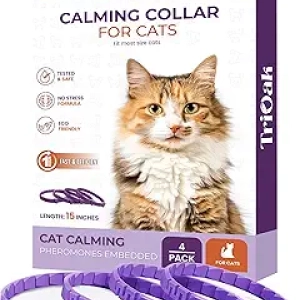 Cat Calming Collar with Pheromones | 30-Day Waterproof Support | 4-Pack