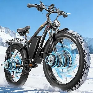 5000W Dual Motor Electric Bike 48MPH - 100 Miles Range, 52V 36Ah Battery, Fat Tires