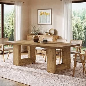 63-Inch Farmhouse Dining Table for 6-8 People | Geometric Frame Kitchen Table