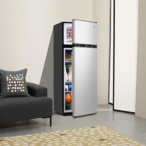7.5 Cu.Ft Double Door Refrigerator with Freezer - 7 Temperature Settings